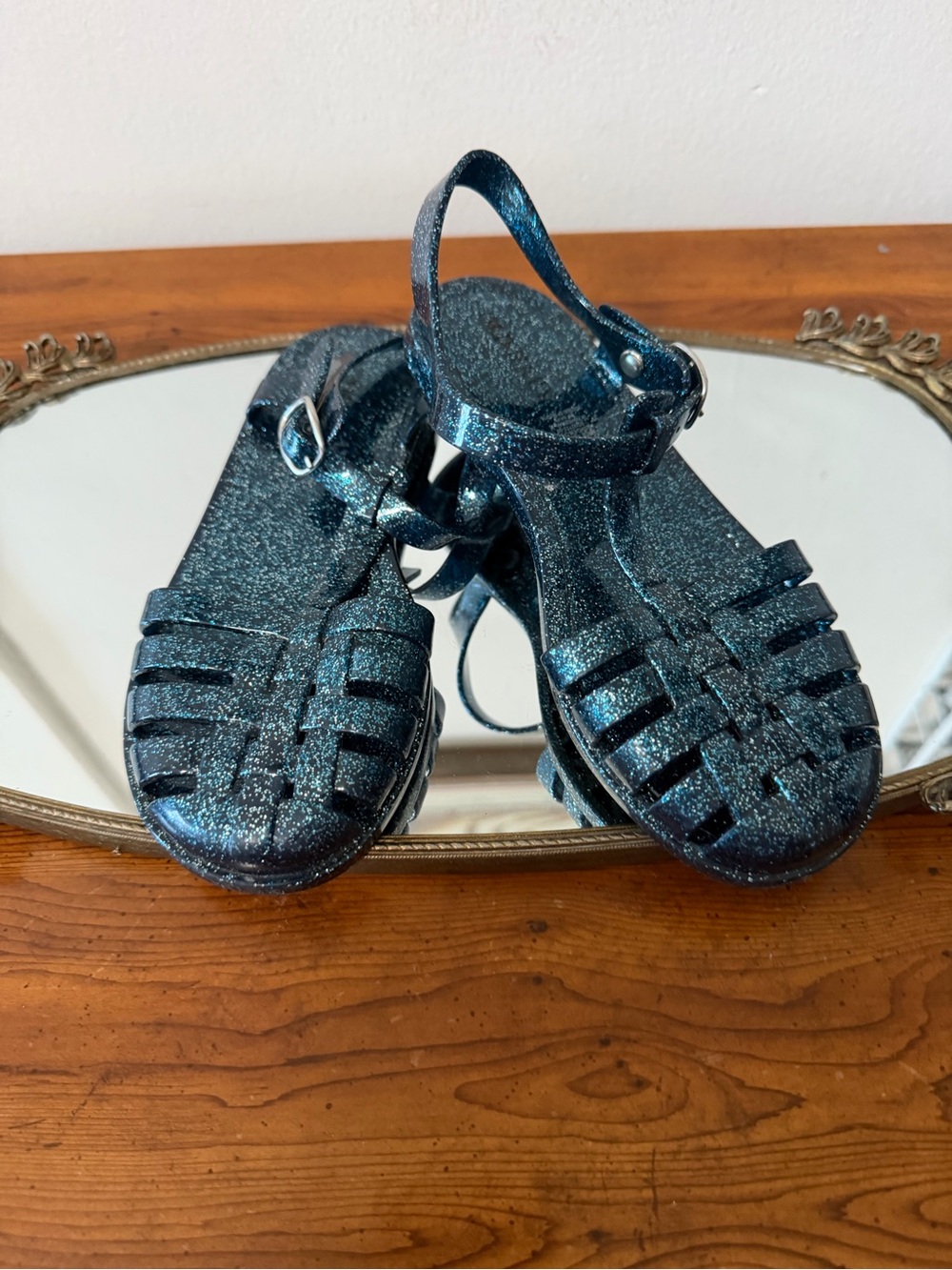 ✔️Kids Glitter Jelly Sandals - Navy Blue 💙